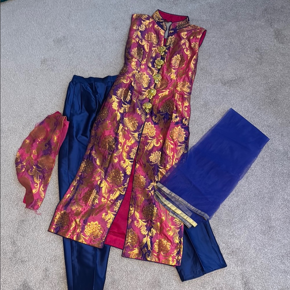 Vibrant Floral Embroidered Kurta Set